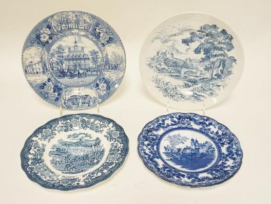 4 DIFFERENT BLUE DECORATED PLATES (1 of 3)