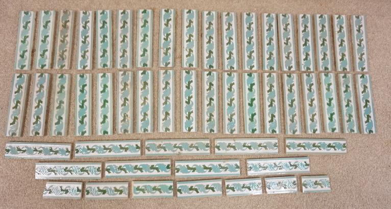 52 ARCHITECTURAL TILES BY ST JORGE SEVILLA: 52 ARCHITECTURAL TILES BY ST JORGE SEVILLA *SAN JORGE 31 TRIANA SEVILLA* FULL SIZE TILES ARE 11 IN X 2 7/8 IN