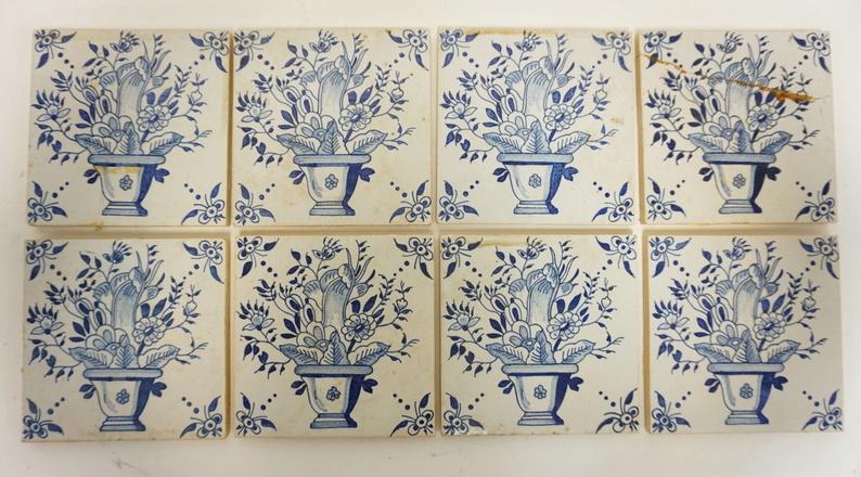 8 HAND PAINTED TILES (1 of 2)