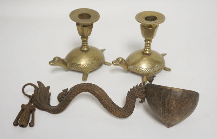 ASIAN LOT W/ FINELY CARVED LADLE (1 of 2)