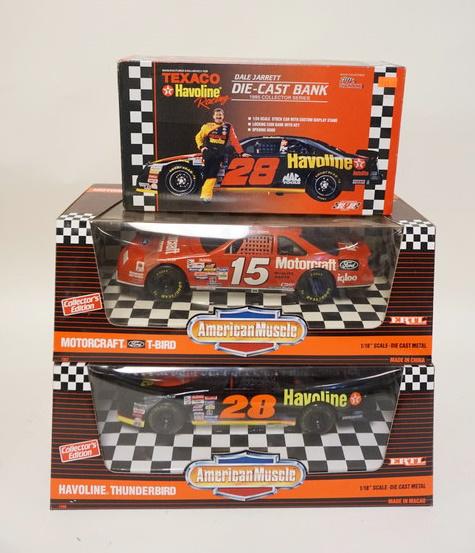 3 NASCAR RACERS: 3 NASCAR RACERS, MINT IN BOX, ETL & TEXACO