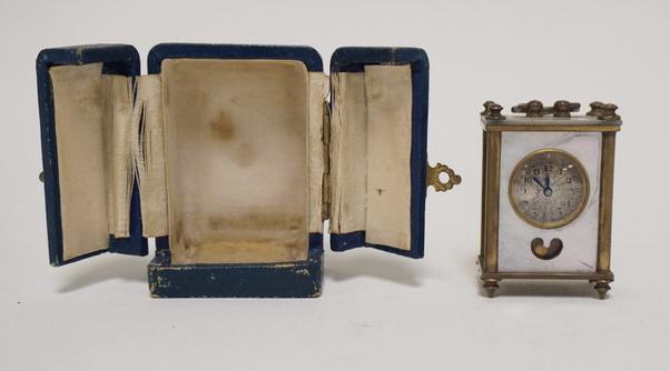 MINIATURE MOP & BRASS CLOCK (1 of 4)