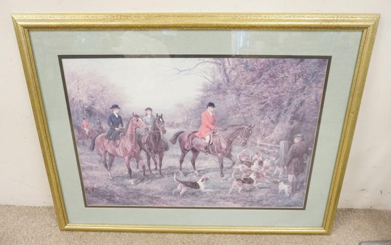 LARGE HUNT PRINT IN GILT FRAME (1 of 1)