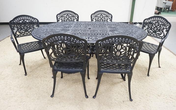 7 PIECE CAST METAL PATIO SET (1 of 5)