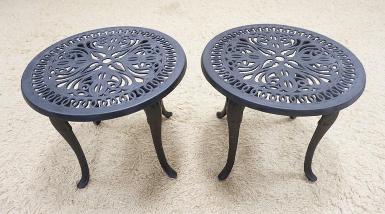 2 CAST METAL SIDE TABLES (1 of 3)