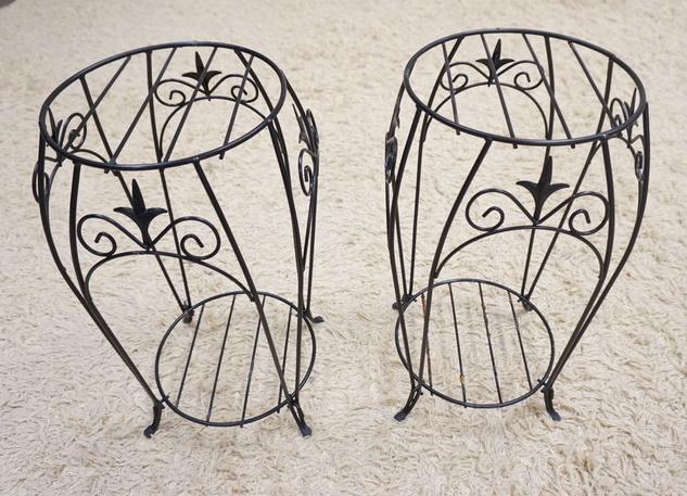 2 IRON WIRE PLANT STANDS (1 of 1)