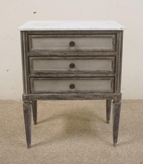 MODERN HISTORY MARBLE TOP NIGHTSTAND (1 of 3)