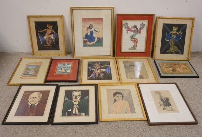 13 PIECES OF FRAMED ARTWORK (1 of 5)