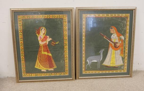 2 ASIAN PAINTINGS IN MATCHING FRAMES (1 of 3)