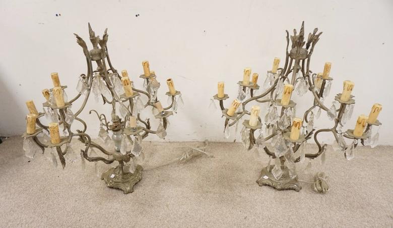 PAIR OF MULTI LIGHT CANDELABRA LAMPS (1 of 2)