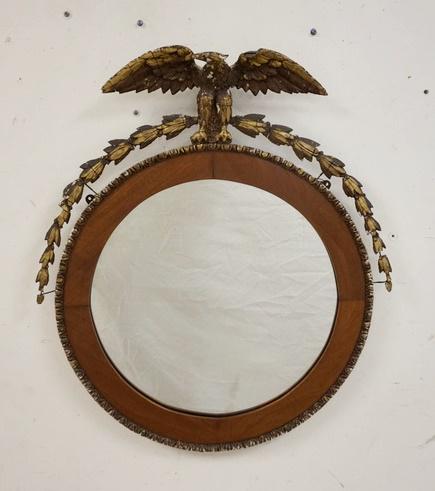 ANTIQUE MIRROR W/ EAGLE CREST (1 of 7)