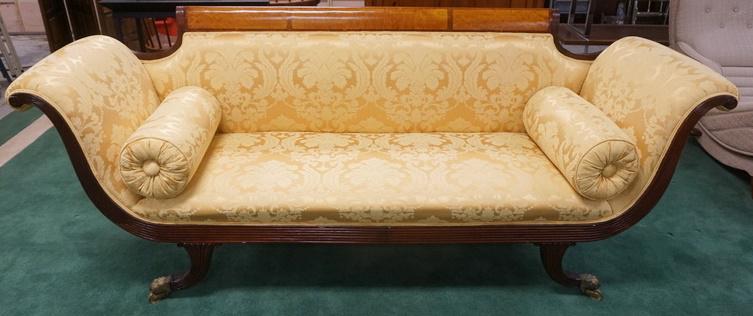 FEDERAL STYLE SOFA W/ BRASS CLAW FEET (1 of 3)