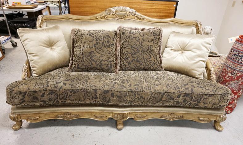 LARGE CARVED & PAINTED SOFA (1 of 6)