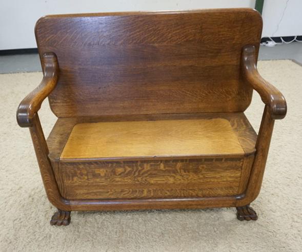 OAK LIFT SEAT HALL BENCH (1 of 3)