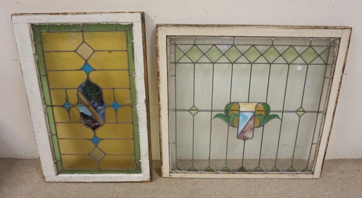 2 STAINED GLASS WINDOWS (1 of 3)