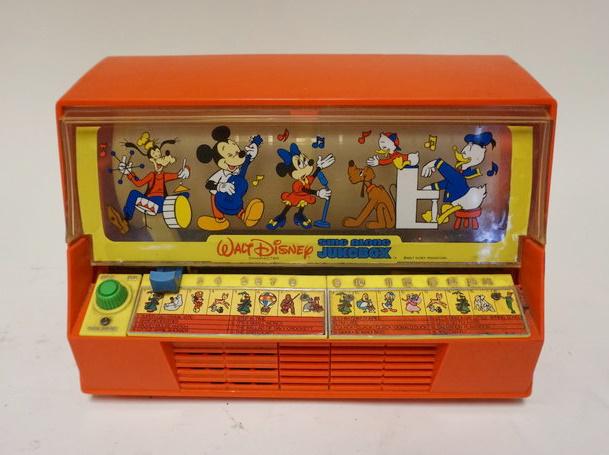 WALT DISNEY SING ALONG JUKE BOX: WALT DISNEY SING ALONG JUKE BOX, 11 1/2 IN WIDE X 8 IN HIGH X 7 1/2 IN DEEP