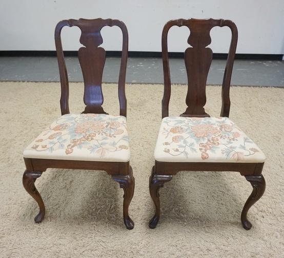 PAIR OF QUEEN ANN STYLE SIDE CHAIRS (1 of 3)