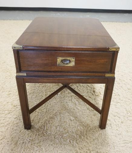 DREXEL HERITAGE ONE DRAWER STAND: DREXEL HERITAGE ONE DRAWER STAND W/X STRETCHER BASE, 20 3/8 IN X 25 3/8 IN X 22 1/4 IN HIGH