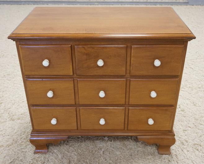 PENSYLVANIA HOUSE MINI APOTHECARY CHEST: PENSYLVANIA HOUSE MINI APOTHECARY CHEST, MAPLE W/PORCELAIN KNOBS, 25 IN HIGH X 28 IN WIDE X 16 IN DEEP