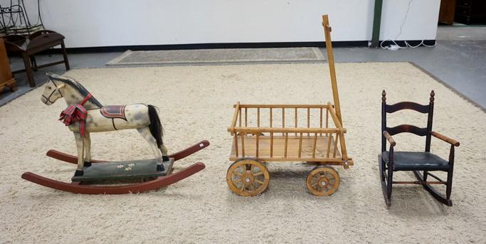 CHILDS ROCKING HORSE, ETC (1 of 4)