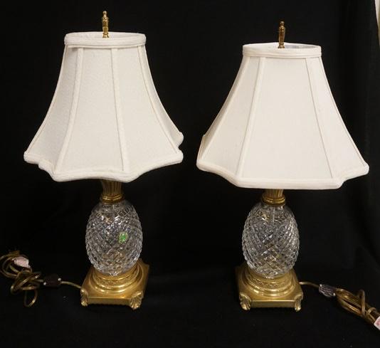 PAIR OF WATERFORD PINEAPPLE TABLE LAMPS (1 of 4)
