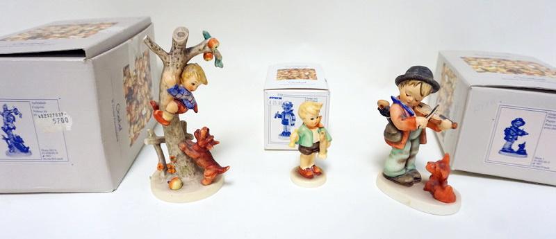 GROUP OF 3 GOBEL HUMMELS WITH BOXES: LOT OF 3 GOBEL HUMMELS WITH BOXES, TALLEST IS 6 1/2 IN HIGH