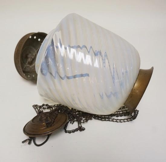 OPALESCENT SWIRL HANGING HALL LIGHT (1 of 3)