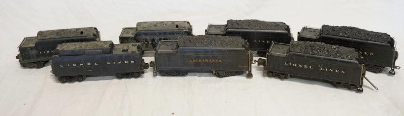 LOT OF 6 LIONEL MODEL TRAIN TENDERS (1 of 2)