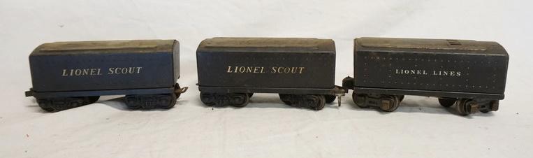 3 LIONEL MODEL TRAIN TENDERS (1 of 2)