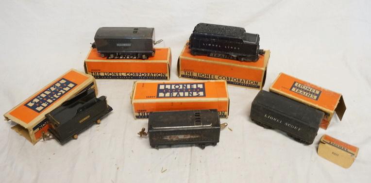 LOT OF 5 LIONEL MODEL TRAIN TENDERS (1 of 2)