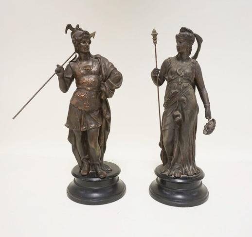PAIR OF VICTORIAN METAL STATUES (1 of 2)