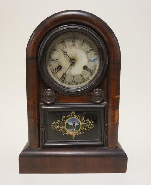 ANTIQUE GILBERT SHELF CLOCK (1 of 3)