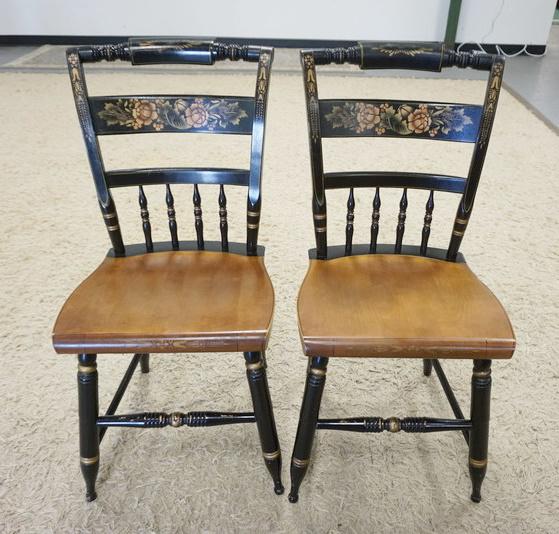PAIR OF HITCHCOCK STENCIL DECORATED CHAIRS (1 of 2)