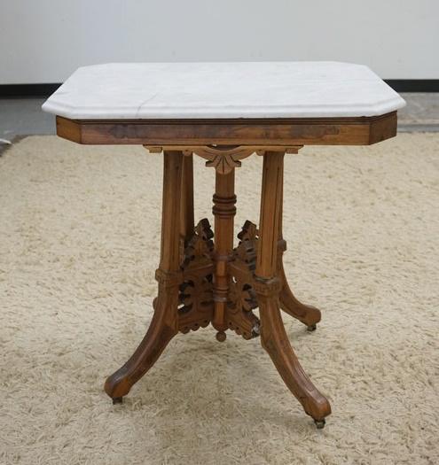 VICTORIAN MARBLE TOP TABLE (1 of 5)