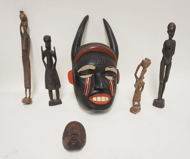 GROUP OF ETHNIC WOOD CARVINGS (1 of 1)