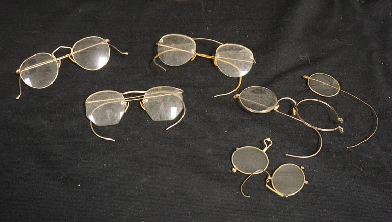 3 PAIRS OF ANTIQUE GLASSES & PARTS (1 of 1)