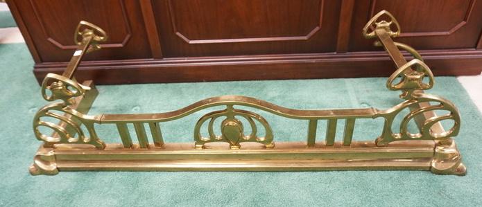 BRASS ARTS & CRAFTS FIREPLACE FENDER (1 of 2)