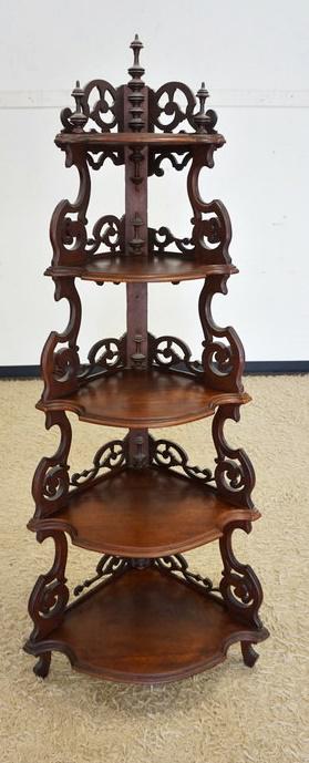WALNUT VICTORIAN WHAT NOT SHELF (1 of 2)
