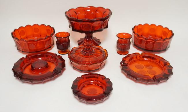 9 PIECE RED FOSTORIA COIN (1 of 2)