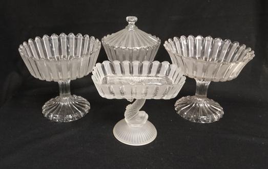 4 EAPG FROSTED RIBBON COMPOTES (1 of 2)