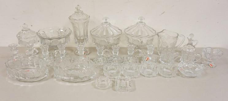 LARGE LOT OF CLEAR FOSTORIA COIN GLASS (1 of 3)