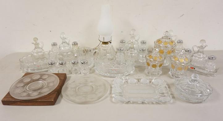 LARGE LOT OF CLEAR FOSTORIA COIN GLASS (1 of 4)