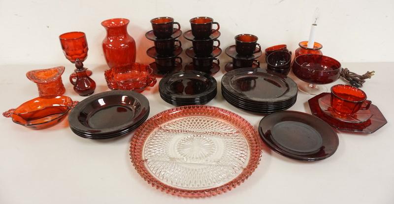 LOT OF MISC RED GLASS (1 of 4)