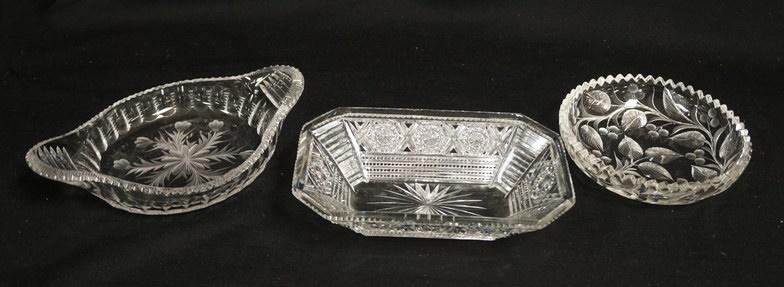 3 PIECES SIGNED TUTHILL CUT GLASS (1 of 6)