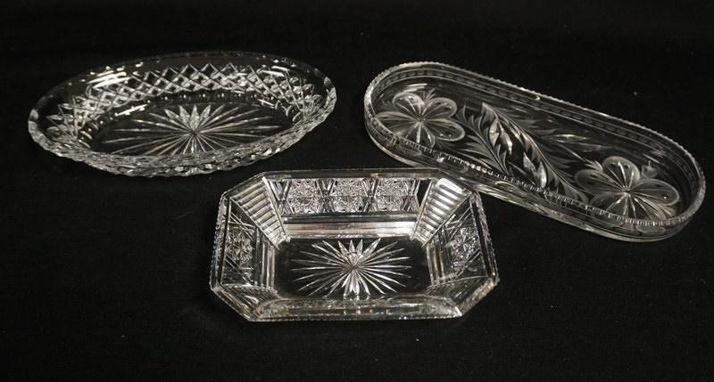 3 SMALL CUT GLASS DISHES (1 of 3)