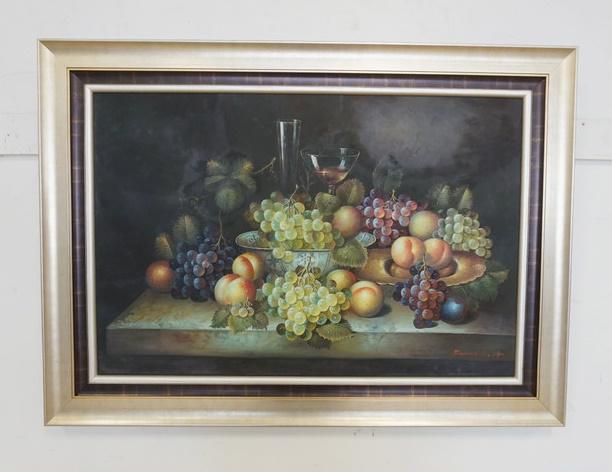 LARGE FRAMED STILL LIFE PAINTING (1 of 2)