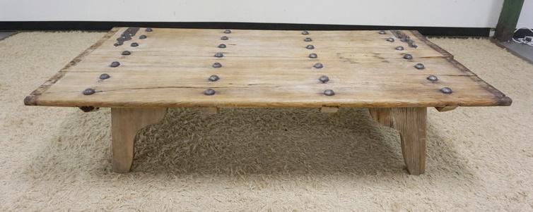 ANTIQUE CONTINENTAL DOOR MADE INTO A COFFEE TABLE (1 of 3)