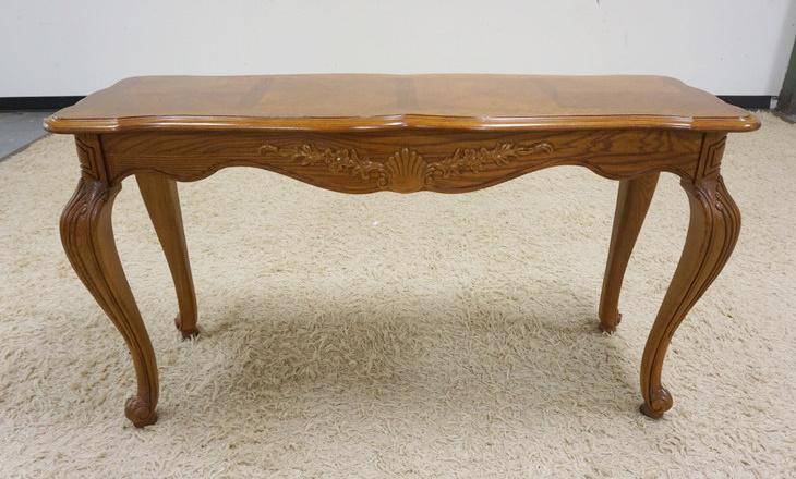 SOFA TABLE: SOFA TABLE, APPROXIMATELY 52 IN X 17 IN X 28 IN HIGH