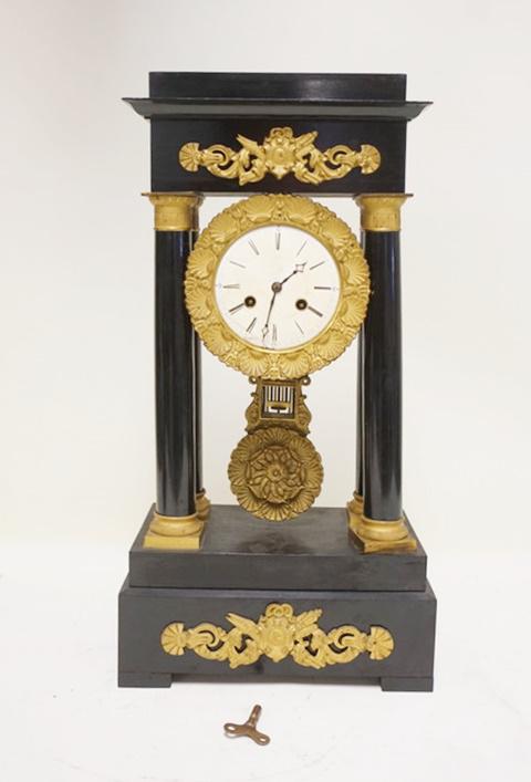 4 PILLAR EBONIZED CLOCK (1 of 4)