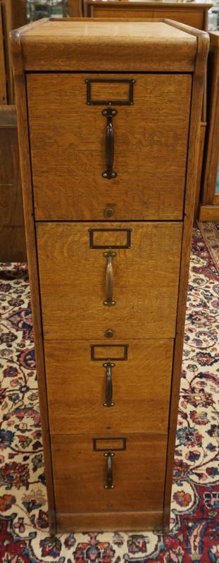OAK 4 DRAWER FILE CABINET (1 of 2)
